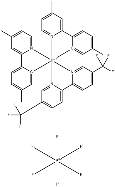 (IR[甲基(甲基)PPY]2(5,5'-DCF3BPY))PF6 结构式