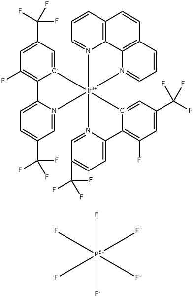 (1,10-菲咯啉-ΚN1,ΚN10)双[(3-氟-5-三氟甲基)-2-(5-三氟甲基-2-吡啶基-ΚN)苯基-ΚC]铱 六氟磷酸盐 结构式