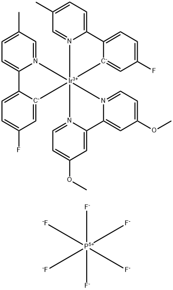 双[5-氟-2-(5-甲基-2-吡啶基-ΚN)苯基-ΚC](4,4'-二甲氧基-2,2'-联吡啶-ΚN1,ΚN1')铱 六氟磷酸盐 结构式