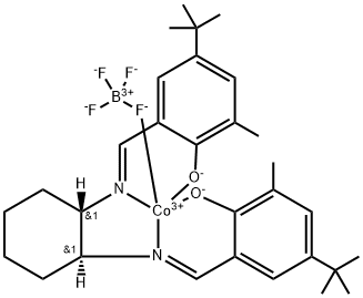 2,2'-[(1S,2S)-1,2-环己烷二基双[(次氮基-ΚN)METHYLIDYNE]]双[4-双(1,1-二甲基乙基)-6-甲基-苯酚-ΚO]](2-)][四氟硼酸根(1-)-ΚF]钴 结构式