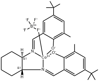 2,2'-[(1R,2R)-1,2-环己烷二基双[(次氮基-ΚN)METHYLIDYNE]]双[4-双(1,1-二甲基乙基)-6-甲基-苯酚-ΚO]](2-)][四氟硼酸根(1-)-ΚF]钴 结构式