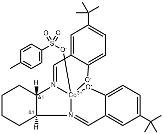 2,2'-[(1S,2S)-1,2-环己二基双[(次氮基-ΚN)亚甲基]]双[4-双(1,1-二甲基乙基)苯酚-ΚO]](2-)](4-甲基苯磺酸-ΚO)钴 结构式