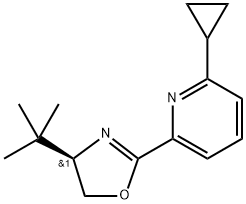 (R)-4-(叔丁基)-2-(6-环丙基吡啶-2-基)-4,5-二氢恶唑 结构式