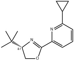 (S)-4-(叔丁基)-2-(6-环丙基吡啶-2-基)-4,5-二氢恶唑 结构式