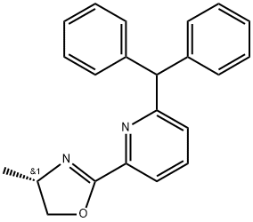 (S)-2-(6-二苯甲基吡啶-2-基)-4-甲基-4,5-二氢恶唑 结构式