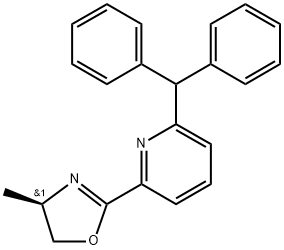 (R)-2-(6-二苯甲基吡啶-2-基)-4-甲基-4,5-二氢恶唑 结构式