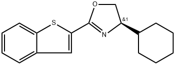 (R)-2-(苯并[B]噻吩-2-基)-4-环己基-4,5-二氢恶唑 结构式