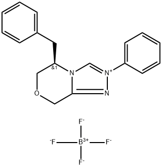 (R)-5-苄基-2-苯基-5,6-二氢-8H-[1,2,4]三唑并[3,4-C][1,4]恶嗪-2-鎓 四氟硼酸盐 结构式