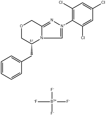 (R)-5-苄基-2-(2,4,6-三氯苯基)-5,6-二氢-8H-[1,2,4]三唑并[3,4-C][1,4]恶嗪-2-鎓 四氟硼酸盐 结构式