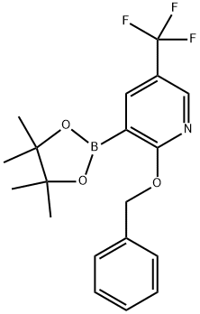 2-(苄氧基)-3-(4,4,5,5-四甲基-1,3,2-二氧硼杂环戊烷-2-基)-5-(三氟甲基)吡啶 结构式