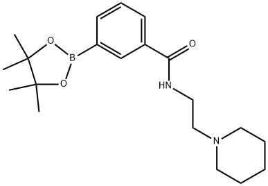 N-(2-(哌啶-1-基)乙基)-3-(4,4,5,5-四甲基-1,3,2-二氧硼杂环戊烷-2-基)苯甲酰胺 结构式