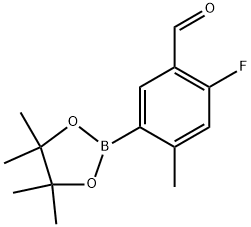(4-氟-5-甲酰基-2-甲基苯基)硼酸频哪醇酯 结构式
