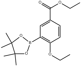 4-乙氧基-3-(4,4,5,5-四甲基-1,3,2-二氧硼杂环戊烷-2-基)苯甲酸乙酯 结构式