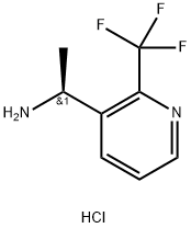 (S)-1-(2-(三氟甲基)吡啶-3-基)乙胺二盐酸盐 结构式