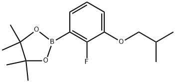 2-(2-氟-3-异丁氧基苯基)-4,4,5,5-四甲基-1,3,2-二氧硼杂环戊烷 结构式