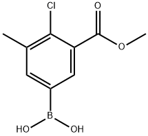 (4-氯-3-(甲氧基羰基)-5-甲基苯基)硼酸 结构式