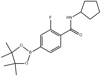 N-环戊基-2-氟-4-(4,4,5,5-四甲基-1,3,2-二氧硼杂环戊烷-2-基)苯甲酰胺 结构式