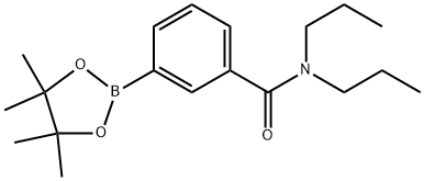 N,N-二丙基-3-(4,4,5,5-四甲基-1,3,2-二氧硼杂环戊烷-2-基)苯甲酰胺 结构式