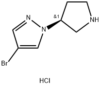 (S)-4-溴-1-(吡咯烷-3-基)-1H-吡唑盐酸盐 结构式