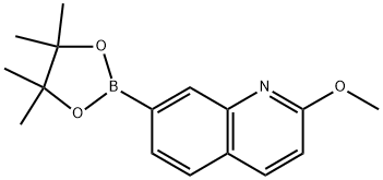 2-甲氧基-7-(4,4,5,5-四甲基-1,3,2-二氧硼杂环戊烷-2-基)喹啉 结构式