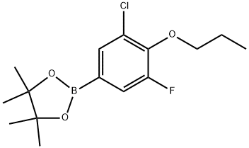 2-(3-氯-5-氟-4-丙氧基苯基)-4,4,5,5-四甲基-1,3,2-二氧硼杂环戊烷 结构式