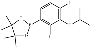 2-(2,4-二氟-3-异丙氧基苯基)-4,4,5,5-四甲基-1,3,2-二氧硼杂环戊烷 结构式