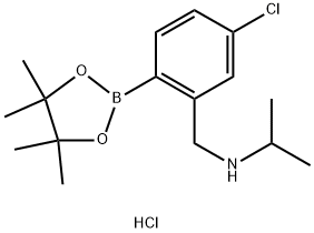 N-(5-氯-2-(4,4,5,5-四甲基-1,3,2-二氧硼杂环戊烷-2-基)苄基)丙-2-胺盐酸盐 结构式