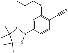 2-异丁氧基-4-(4,4,5,5-四甲基-1,3,2-二氧硼杂环戊烷-2-基)苯甲腈 结构式