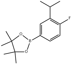 2-(4-氟-3-异丙基苯基)-4,4,5,5-四甲基-1,3,2-二氧杂硼杂环戊烷 结构式