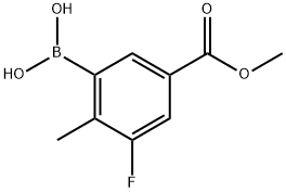 (3-氟-5-(甲氧基羰基)-2-甲基苯基)硼酸 结构式