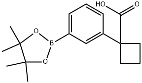 1-(3-(4,4,5,5-四甲基-1,3,2-二氧硼杂环戊烷-2-基)苯基)环丁烷-1-羧酸 结构式