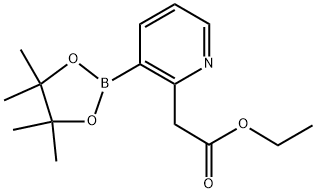 2-(3-(4,4,5,5-四甲基-1,3,2-二氧硼杂环戊烷-2-基)吡啶-2-基)乙酸乙酯 结构式