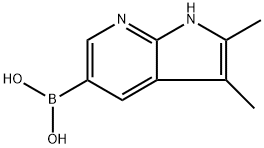 (2,3-二甲基-1H-吡咯并[2,3-B]吡啶-5-基)硼酸 结构式