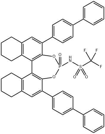 (11BS)-N-(2,6-二([1,1'-联苯]-4-基)-4-氧化-8,9,10,11,12,13,14,15-八氢二萘并[2,1-D:1',2'-F][1,3,2]二氧杂磷杂环庚-4-基)-1,1,1-三氟甲基磺酰胺 结构式