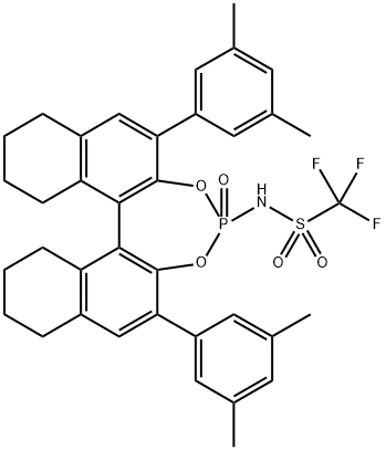 (11BS)-N-(2,6-双(3,5-二甲基苯基)-4-氧化-8,9,10,11,12,13,14,15-八氢二萘并[2,1-D:1',2'-F][1,3,2]二氧杂磷杂环庚-4-基)-1,1,1-三氟甲磺酰胺 结构式