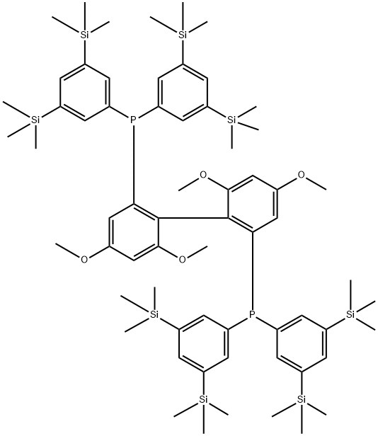(S)-(4,4',6,6'-四甲氧基-[1,1'-联苯基]-2,2'-二基)双(双(3,5-双(三甲基硅基)苯基)膦) 结构式