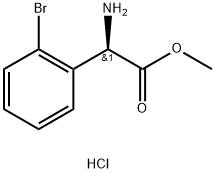 (R)-2-氨基-2-(2-溴苯基)乙酸甲酯盐酸盐 结构式