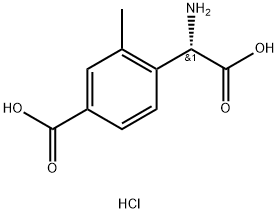 (S)-4-(氨基(羧基)甲基)-3-甲基苯甲酸盐酸盐 结构式