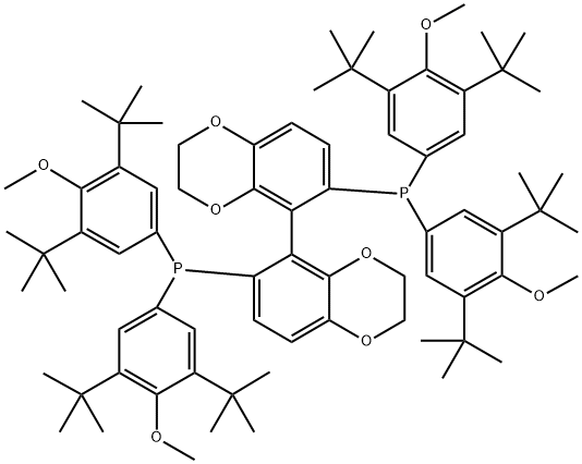 (5S)-6,6'-双(双(3,5-二叔丁基-4-甲氧基苯基)膦基)-2,2',3,3'-四氢-5,5'-联苯并[B][1,4]二噁烷 结构式