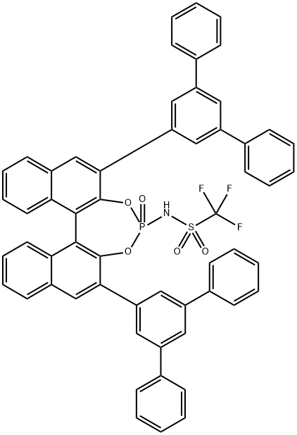 N-((11BS)-2,6-二([1,1':3',1''-三联苯]-5'-基)-4-氧化二萘并[2,1-D:1',2'-F][1,3,2]二氧杂磷杂环庚-4-基)-1,1,1-三氟甲磺酰胺 结构式