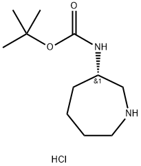 (S)-氮杂环庚-3-基氨基甲酸叔丁酯盐酸盐 结构式