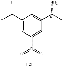 (R)-1-(3-(二氟甲基)-5-硝基苯基)乙烷-1-胺盐酸盐 结构式