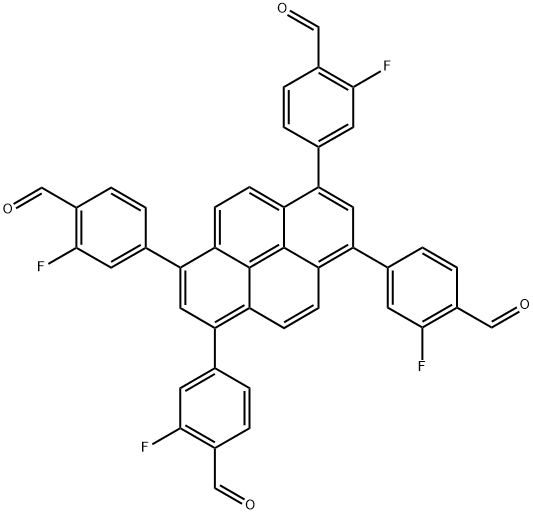 4,4',4'',4''-(芘-1,3,6,8-四基)四(2-氟苯甲醛) 结构式