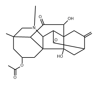 2α-(Acetyloxy)-7α,9-dihydroxy-21-methyl-6,21-secohetisan-6,13-dione 结构式