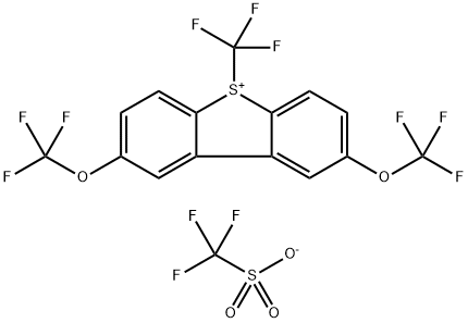 2,8-双(三氟甲氧基)-5-(三氟甲基)-5H-二苯并[B,D]噻吩-5-鎓三氟甲磺酸盐 结构式