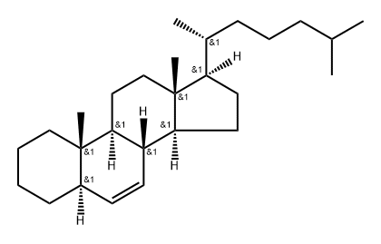 (9S,14S)-10,13-dimethyl-17-[(2R)-6-methylheptan-2-yl]-2,3,4,5,8,9,11,1 2,14,15,16,17-dodecahydro-1H-cyclopenta[a]phenanthrene 结构式