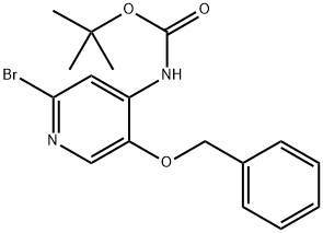 (5-(苄氧基)-2-溴吡啶-4-基)氨基甲酸叔丁酯 结构式