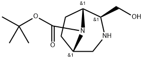 叔丁基((1R,2S,5S)-羟甲基)-3,8-二氮杂二环[3.2.1]辛烷-8-羧酸盐 结构式