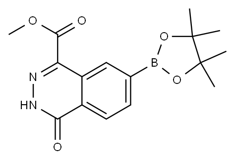 4-氧代-7-(4,4,5,5-四甲基-1,3,2-二氧杂硼烷-2-基)-3,4-二氢酞嗪-1-羧酸甲酯 结构式