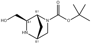 叔丁基((1R,4R,6R)-6-(羟甲基)-2,5-二氮杂二环[2.2.1]庚烷-2-羧酸盐 结构式